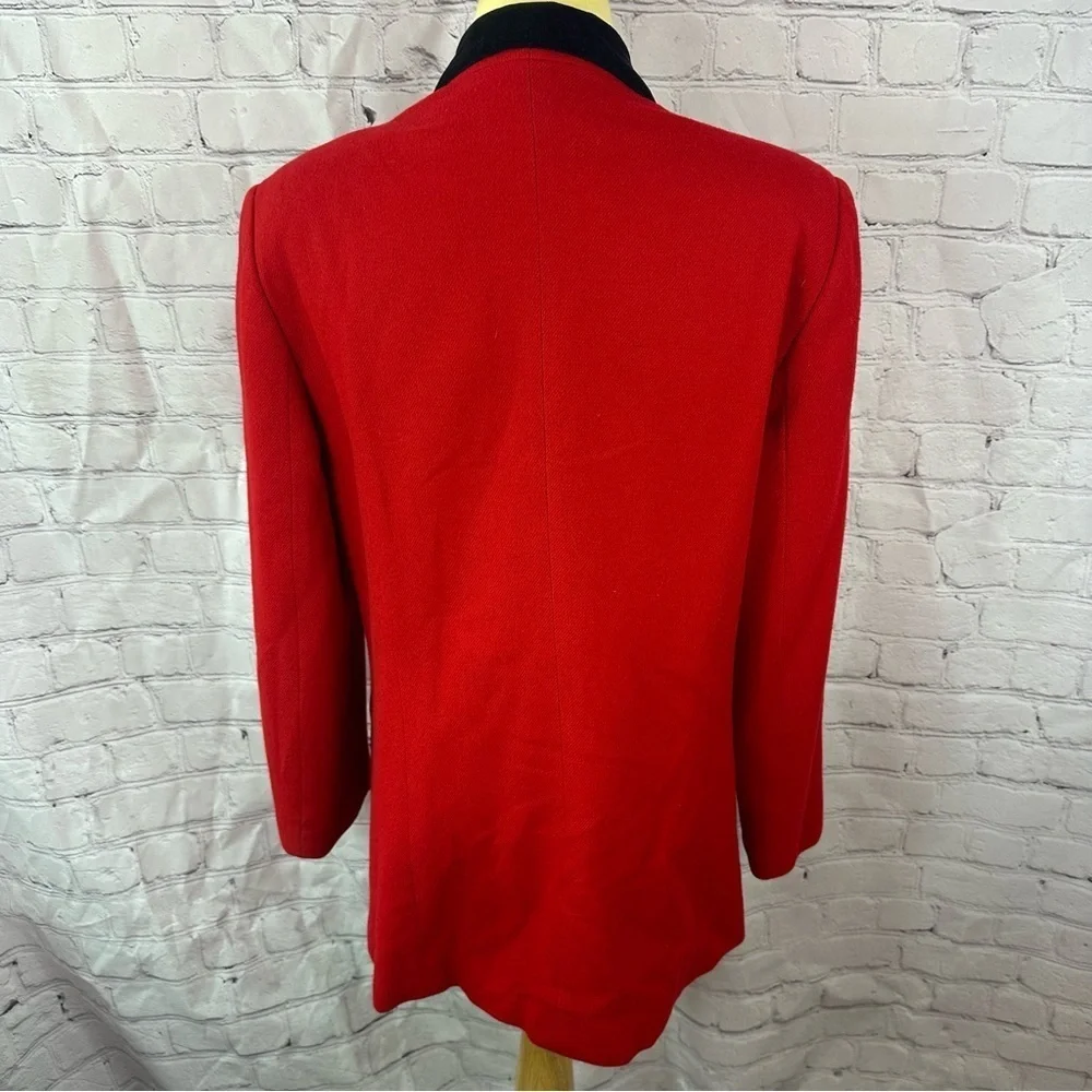 vintage Bloomingdale's red black blazer jacket sz 12 office professional